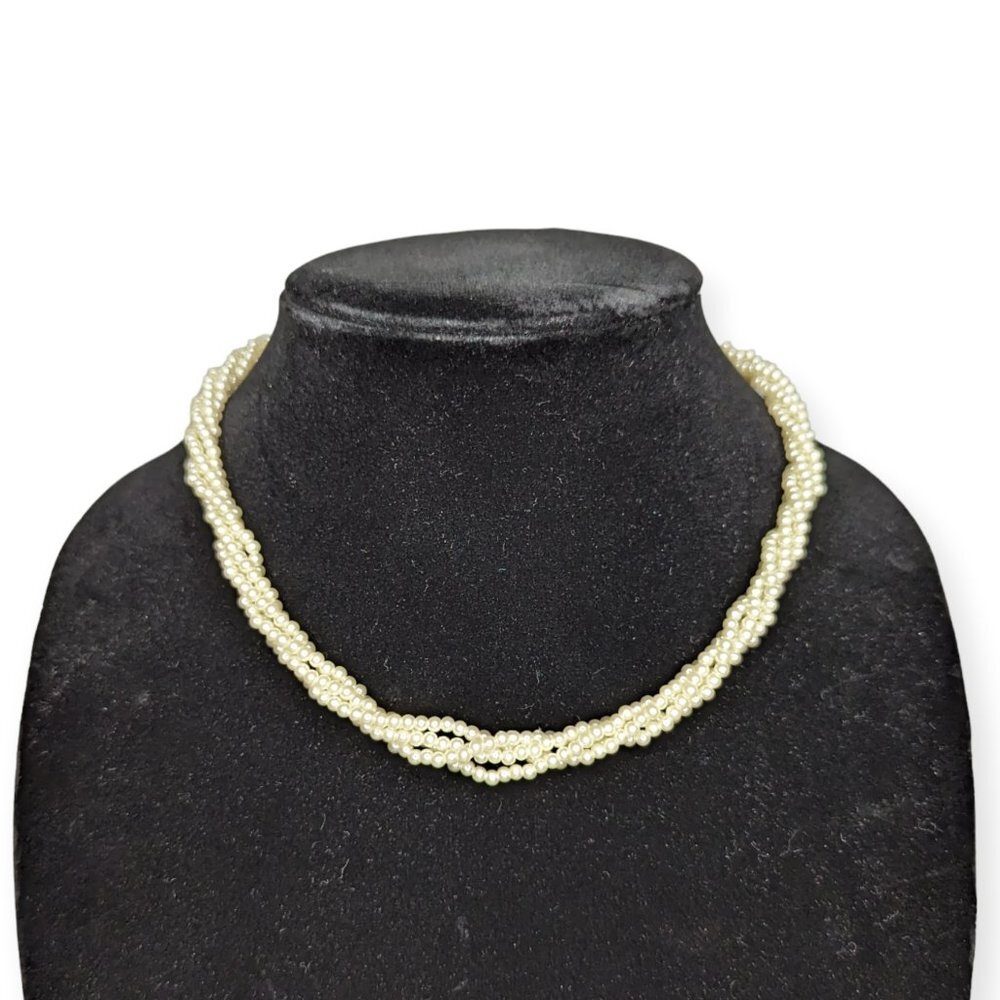 NWT 3 Strand Faux Pearl Necklace
